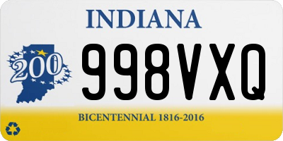 IN license plate 998VXQ