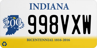 IN license plate 998VXW