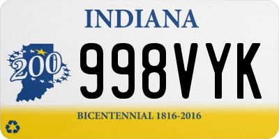 IN license plate 998VYK