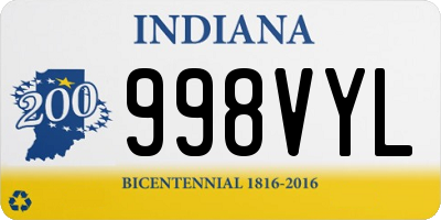 IN license plate 998VYL