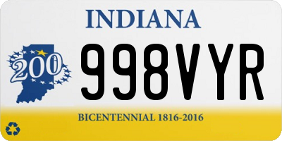 IN license plate 998VYR