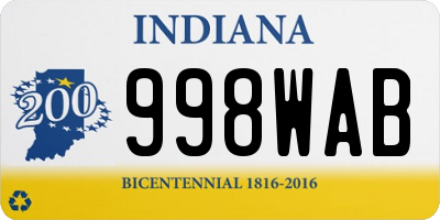 IN license plate 998WAB
