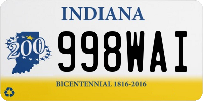 IN license plate 998WAI