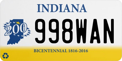 IN license plate 998WAN