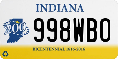 IN license plate 998WBO