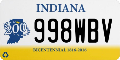 IN license plate 998WBV
