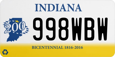 IN license plate 998WBW