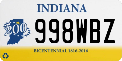 IN license plate 998WBZ