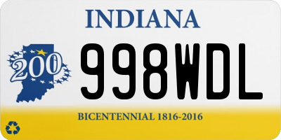 IN license plate 998WDL