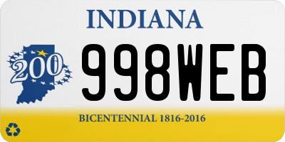 IN license plate 998WEB