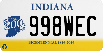 IN license plate 998WEC