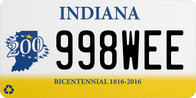 IN license plate 998WEE