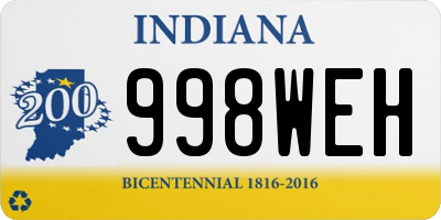 IN license plate 998WEH