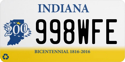 IN license plate 998WFE