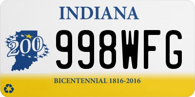 IN license plate 998WFG