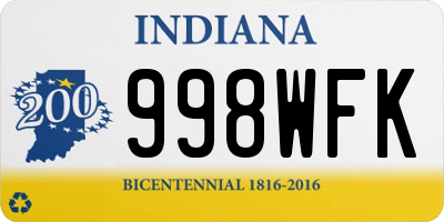 IN license plate 998WFK