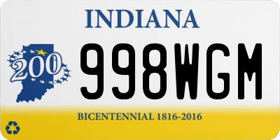 IN license plate 998WGM