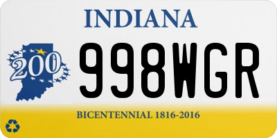 IN license plate 998WGR