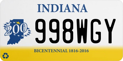 IN license plate 998WGY