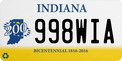 IN license plate 998WIA