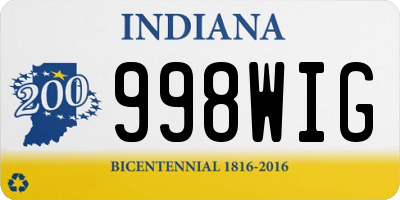 IN license plate 998WIG