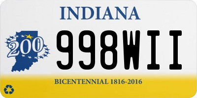 IN license plate 998WII