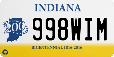 IN license plate 998WIM