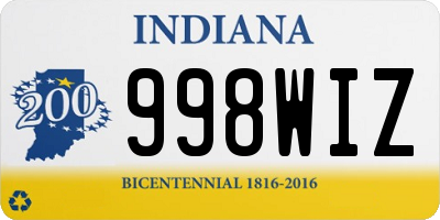 IN license plate 998WIZ