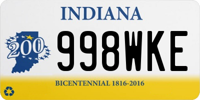 IN license plate 998WKE