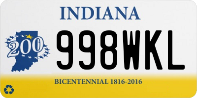 IN license plate 998WKL