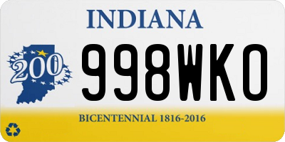 IN license plate 998WKO