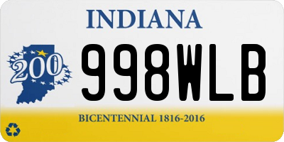 IN license plate 998WLB
