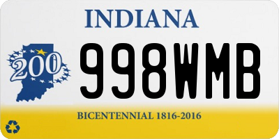 IN license plate 998WMB