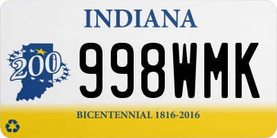 IN license plate 998WMK