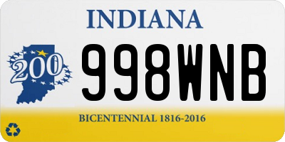 IN license plate 998WNB