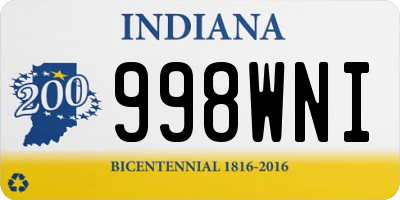 IN license plate 998WNI