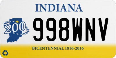 IN license plate 998WNV