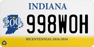 IN license plate 998WOH