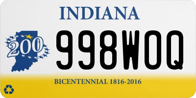 IN license plate 998WOQ