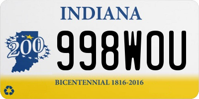 IN license plate 998WOU