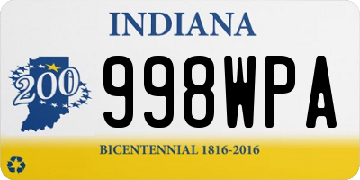 IN license plate 998WPA