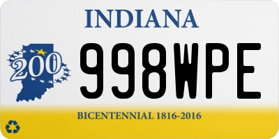 IN license plate 998WPE
