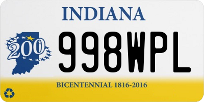 IN license plate 998WPL