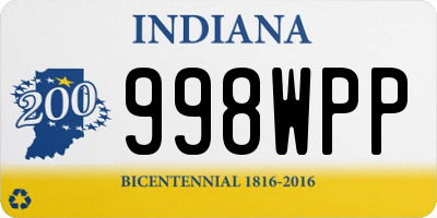 IN license plate 998WPP