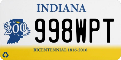 IN license plate 998WPT