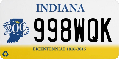 IN license plate 998WQK
