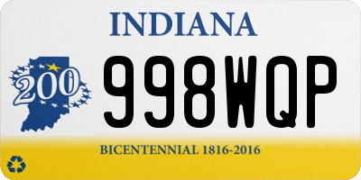 IN license plate 998WQP