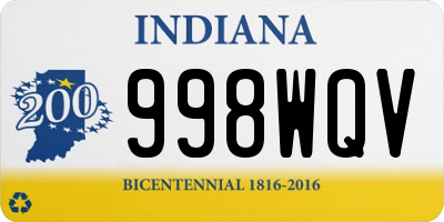 IN license plate 998WQV