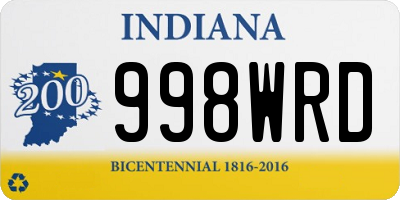 IN license plate 998WRD