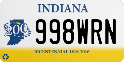 IN license plate 998WRN